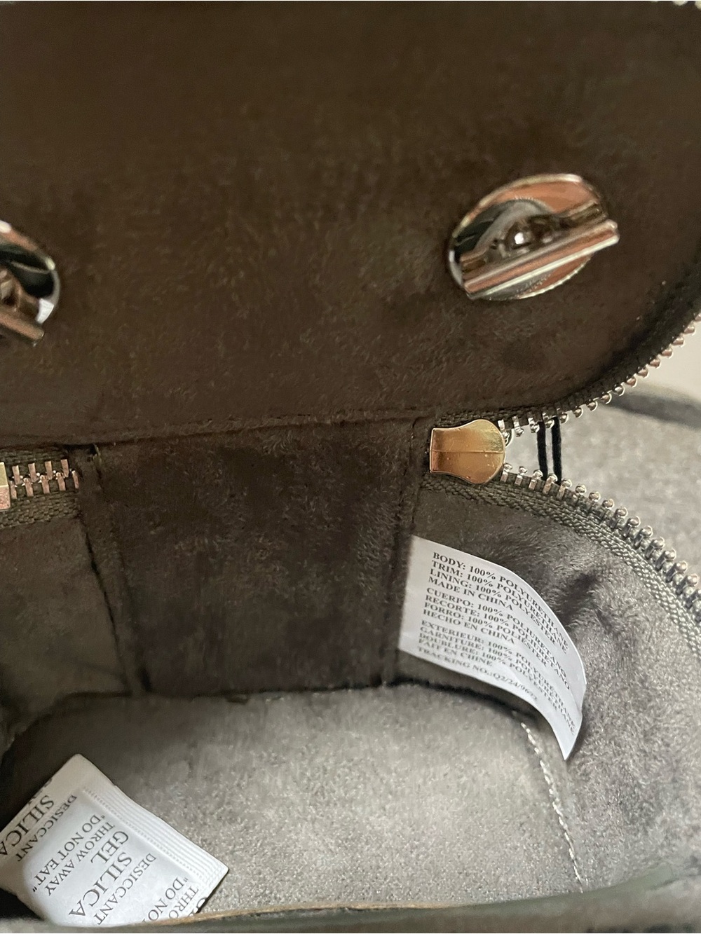 Steve Madden Mini Quilted Vanity Case Olive Crossbody - Picture 8 of 13